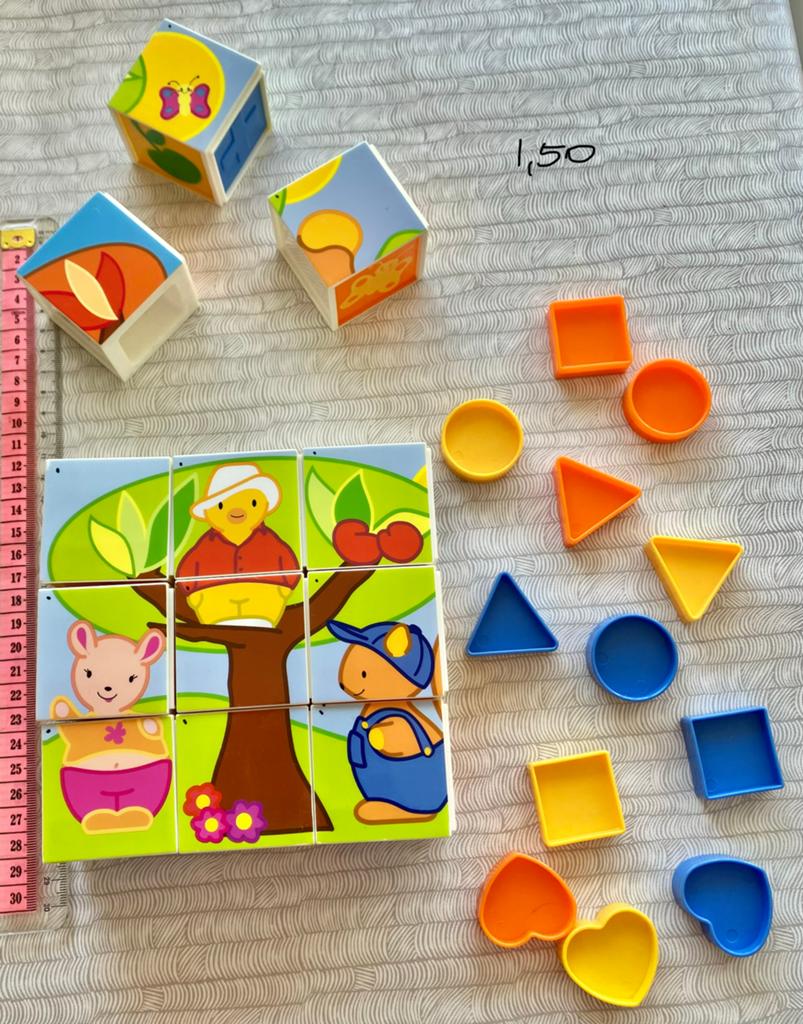 Kinder speelgoed puzzel blokken in doos nw, Ophalen of Verzenden, Nieuw