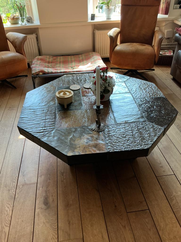 Salontafel van leisteen, Overige materialen, Gebruikt, 100 tot 150 cm, Ophalen of Verzenden