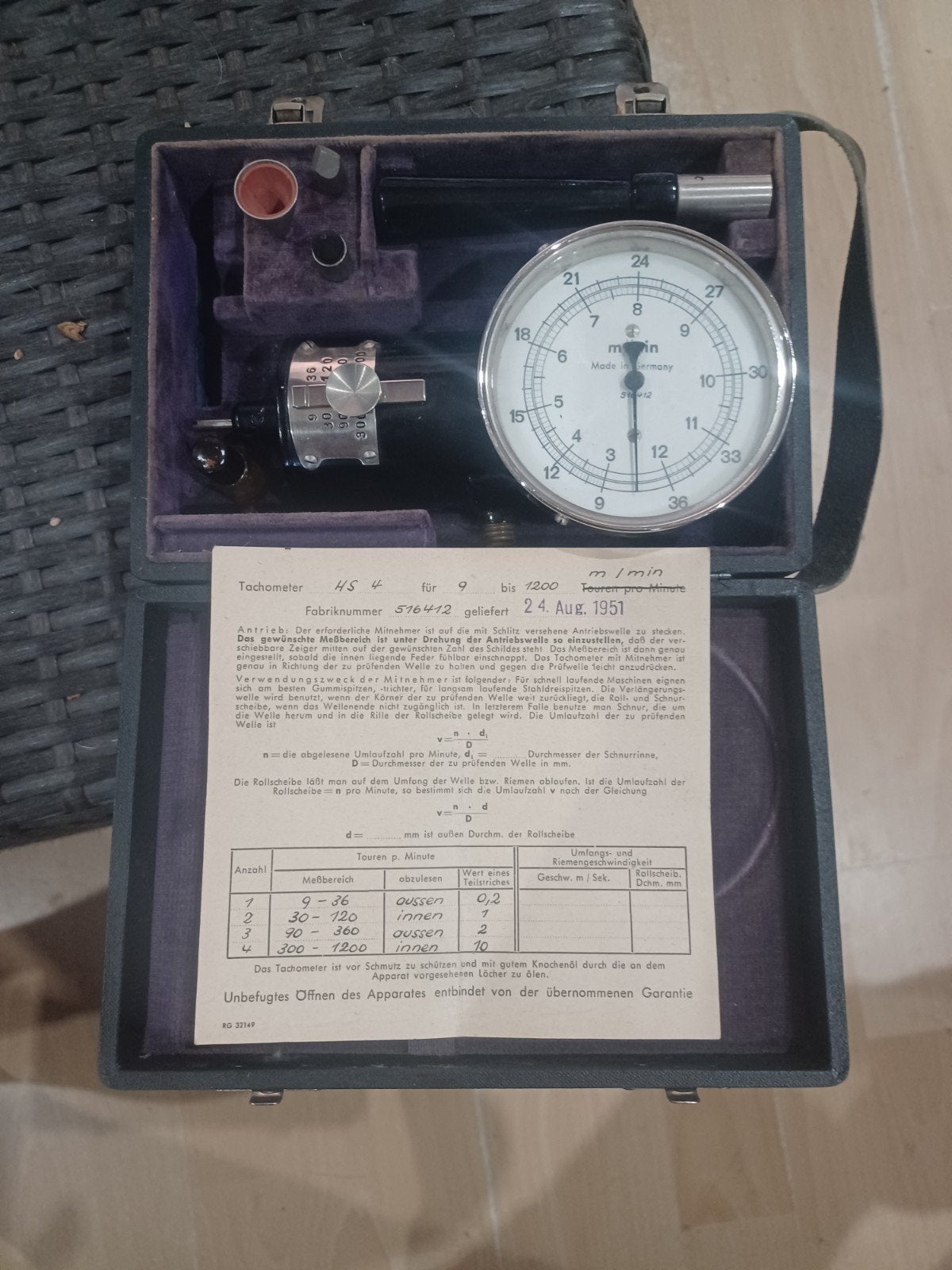 Vintage Tachometer HS 4 - Nauwkeurig en Compleet, Ophalen of Verzenden