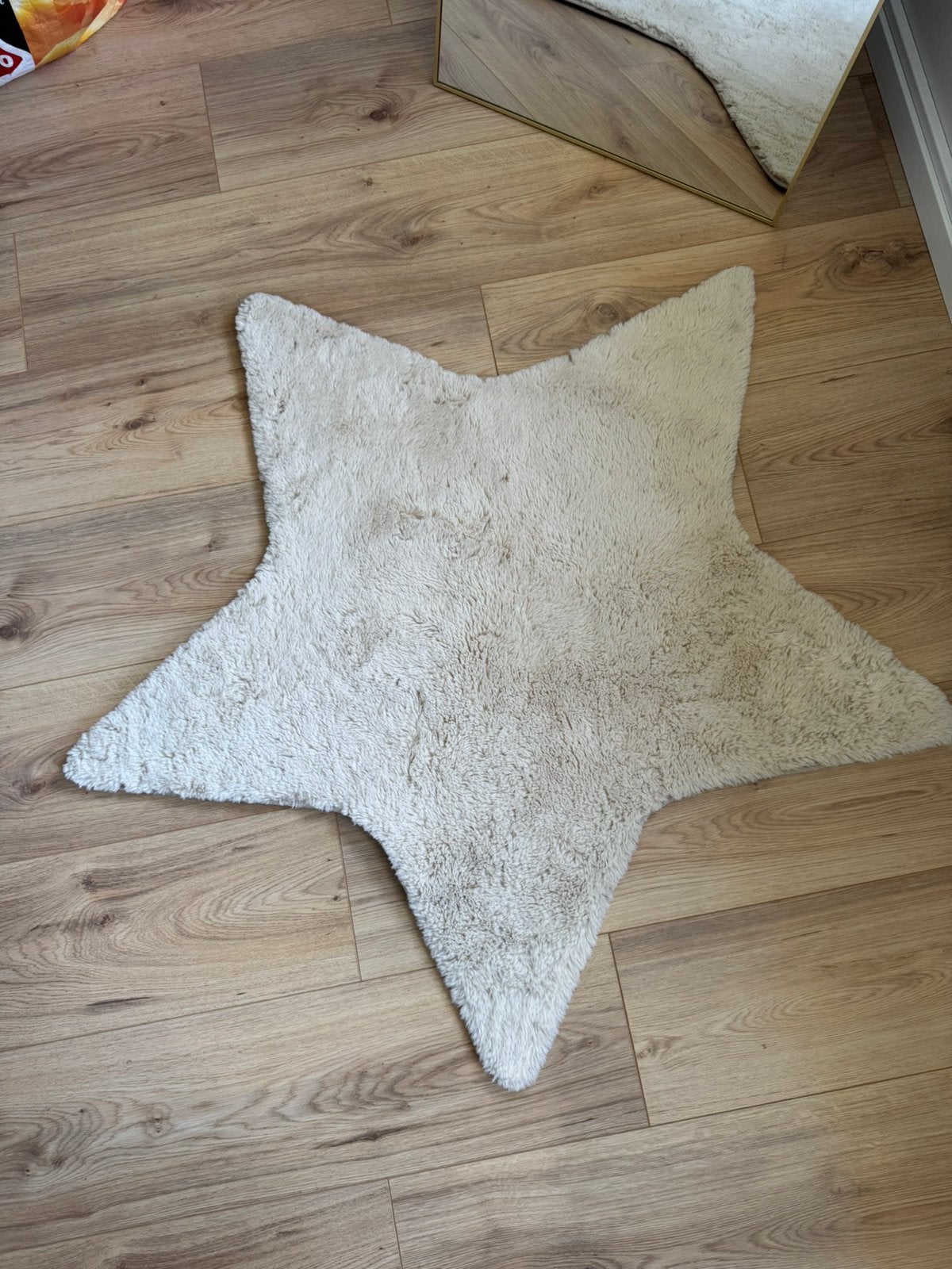 Vloerkleed ster, Ophalen, 100 tot 150 cm, Beige, Zo goed als nieuw