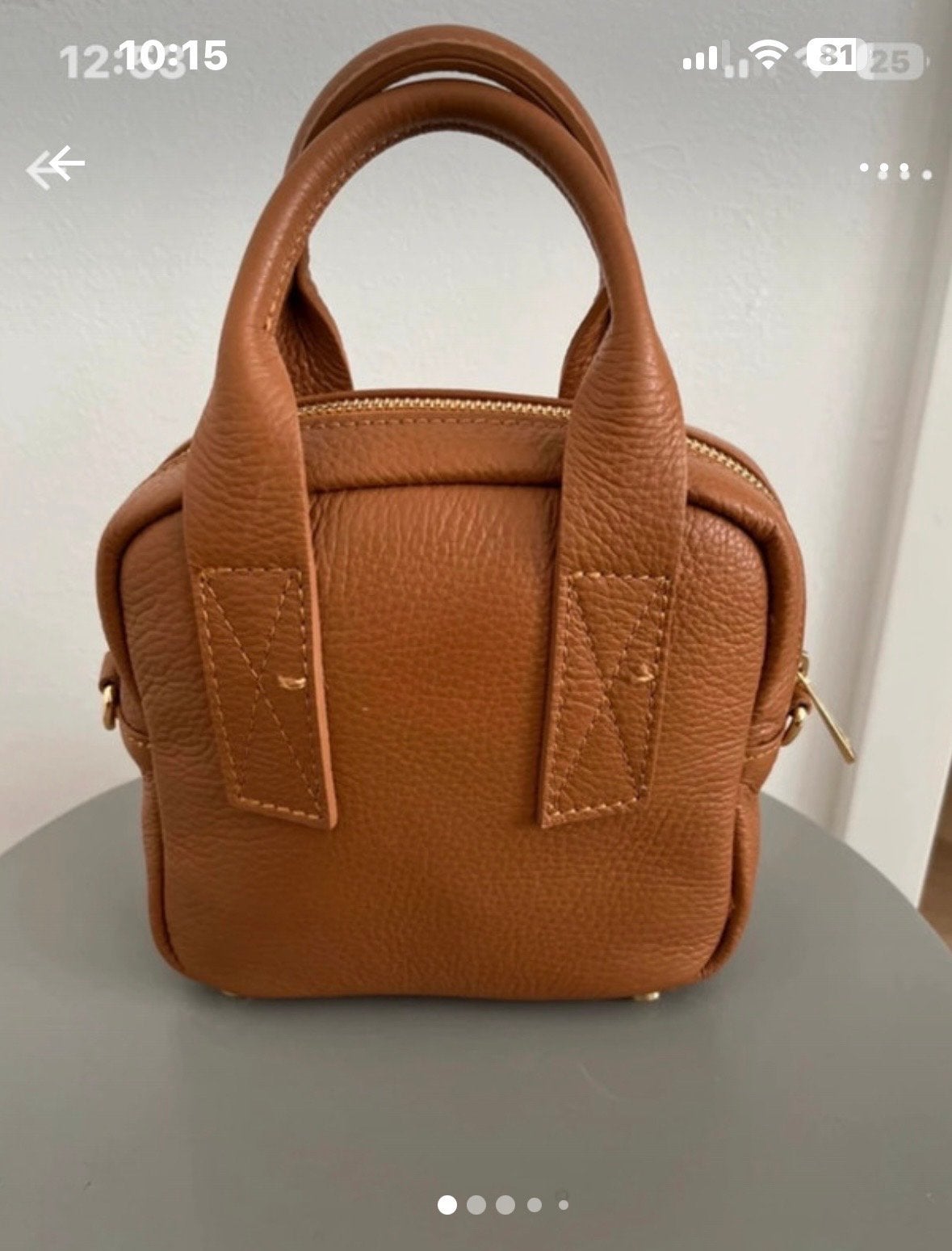 Leren handtasje - cognac, Ophalen of Verzenden, Nieuw, Bruin, Handtas