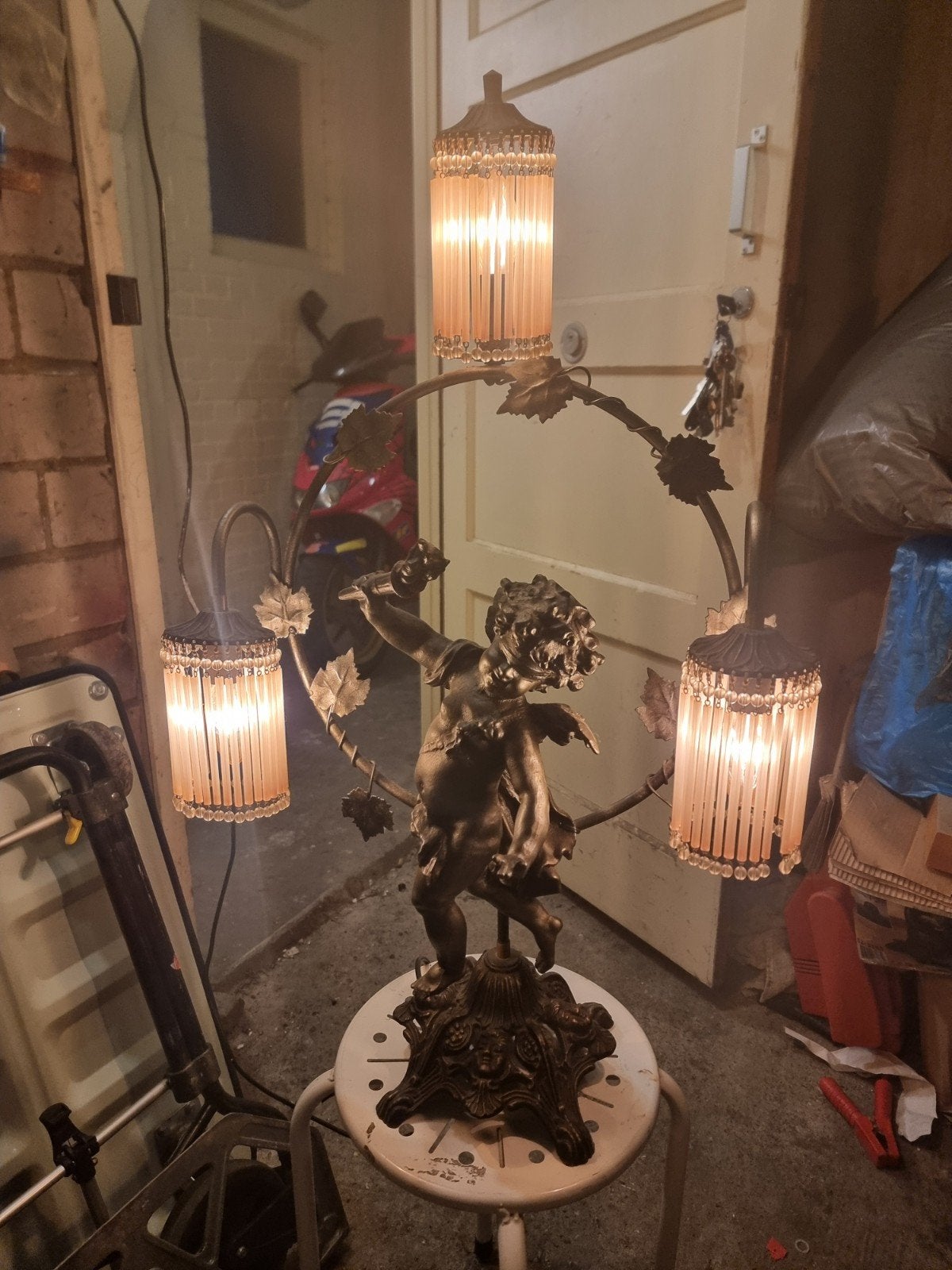 Antieke Cherubijn Lamp - Unieke Verlichting, Ophalen of Verzenden