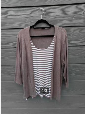Gerry Weber Twinset look, Kleding | Dames, Truien en Vesten, Bruin, Verzenden, Maat 42/44 (L), Zo goed als nieuw