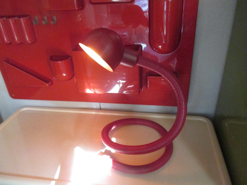 Buiglamp slangenlamp jaren 70 design rood retro kunststof, Huis en Inrichting, Gebruikt, ?, ?, ?