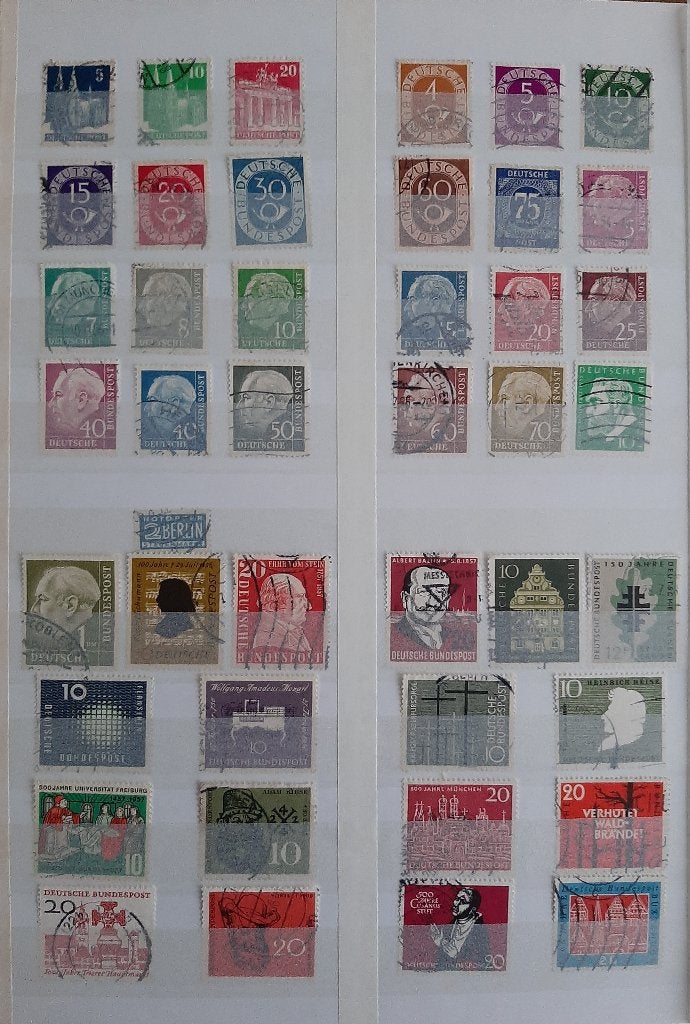 8 Kaarten Oude Klassieke Postzegels BRD Duitsland Nr. 8 Gest, Postzegels en Munten, Ophalen, BRD, Gestempeld