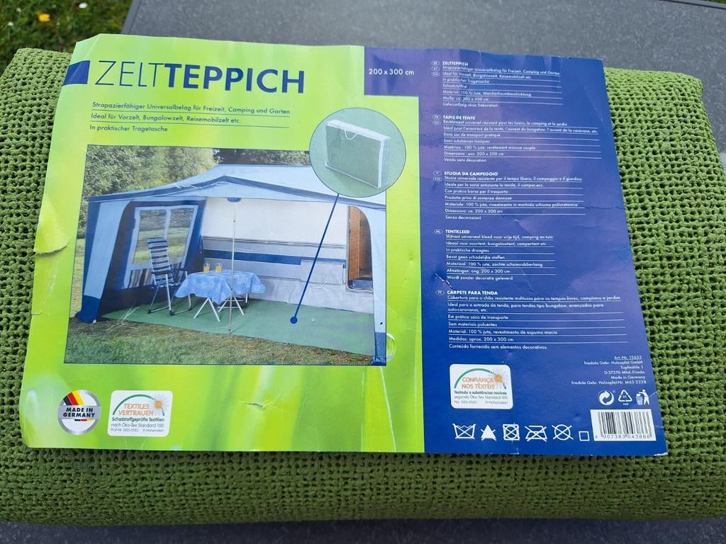 Tenttapijt 200x300cm - Zo goed als nieuw, Caravans en Kamperen, Kampeeraccessoires, Ophalen of Verzenden, Zo goed als nieuw