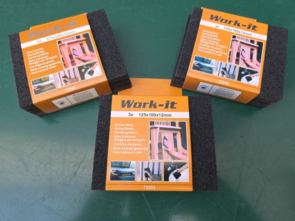 3x Work-It Schuurblokken set 3-delig - korrel 60 - 80 - 180, Ophalen of Verzenden, Niet ingevuld, Niet ingevuld, Niet ingevuld