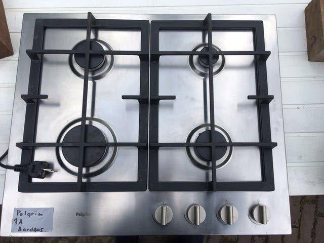 Pelgrim GK 4060 RVS  4 pits Inbouw gaskookplaat, Nu  89,- €., Alle leeftijden, Ophalen, Zo goed als nieuw