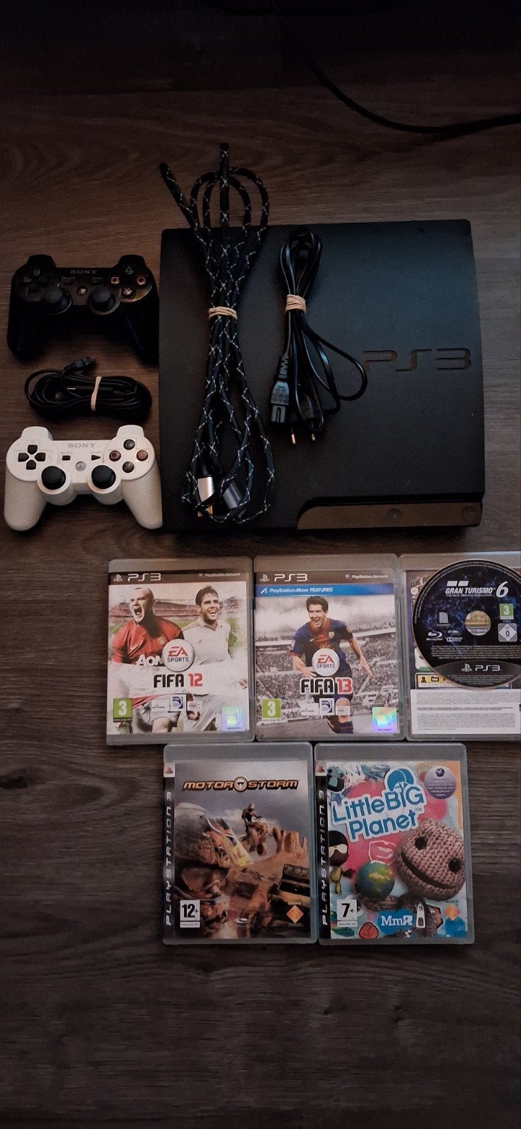 PS3 Slim model CECH 3004A,160GB met 2 controllers en 5 games, Ophalen, Met 2 controllers, 160 GB, Slim