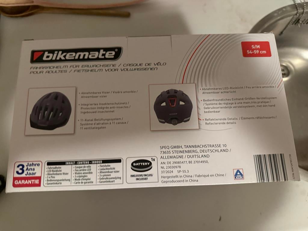 Bikemate Fietshelm S/M (54-59 cm) nieuw in doos, Ophalen, Nieuw, S, Heer of Dame