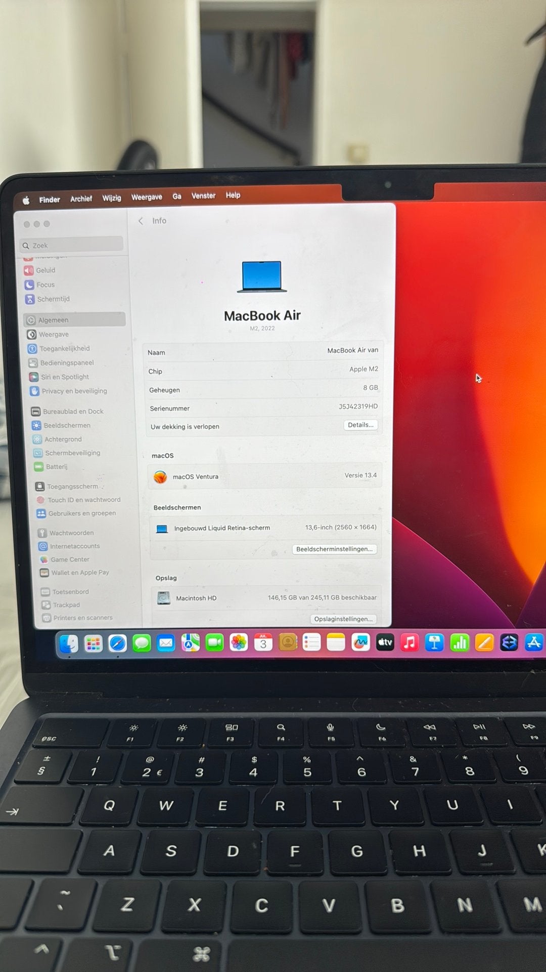 Macbook Air 2022, Computers en Software, Laptop-opladers, Ophalen of Verzenden, Zo goed als nieuw