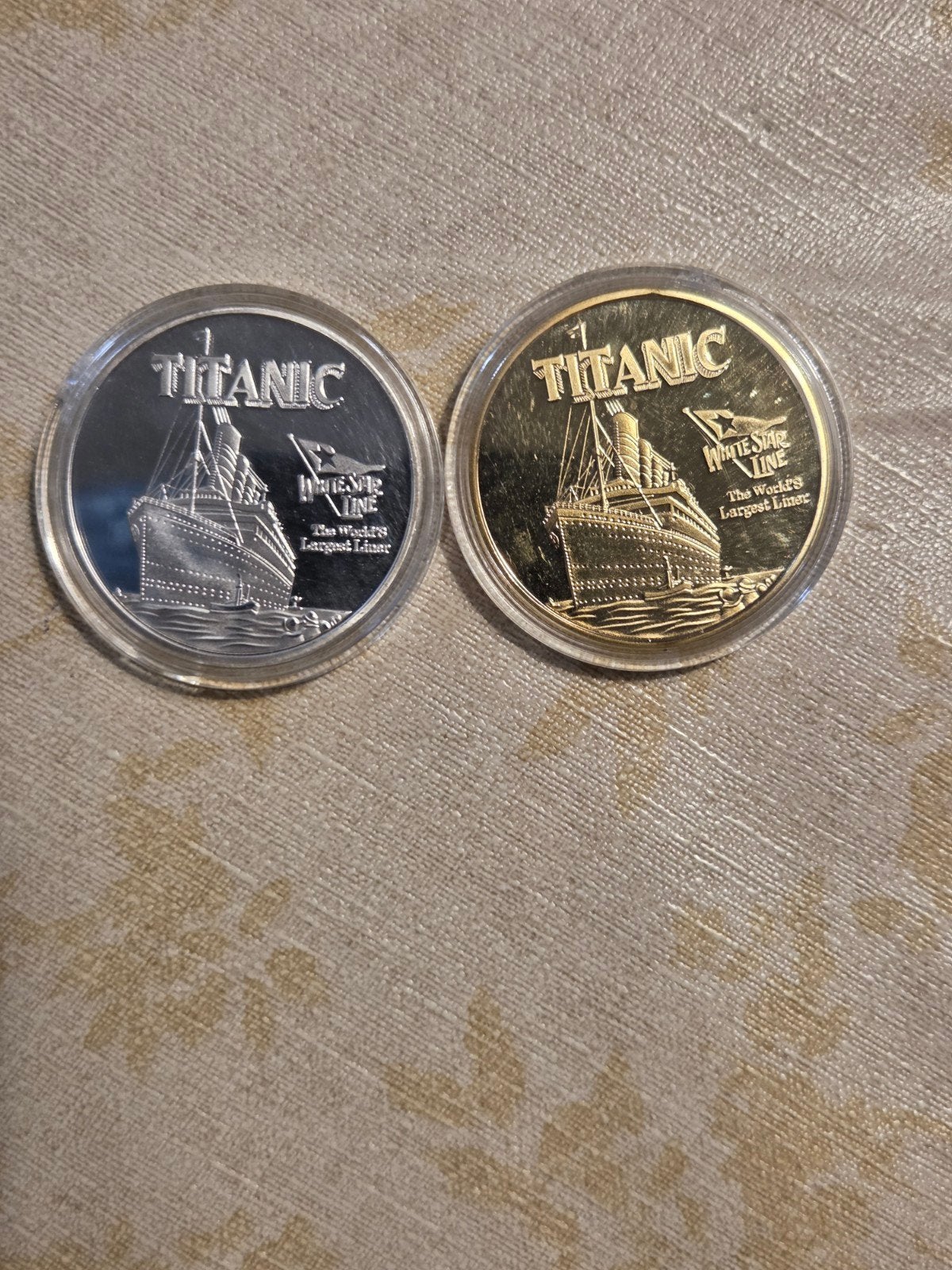 Titanic Herdenkingsmunt Set: Goudkleurig & Zilverkleurig, Ophalen of Verzenden