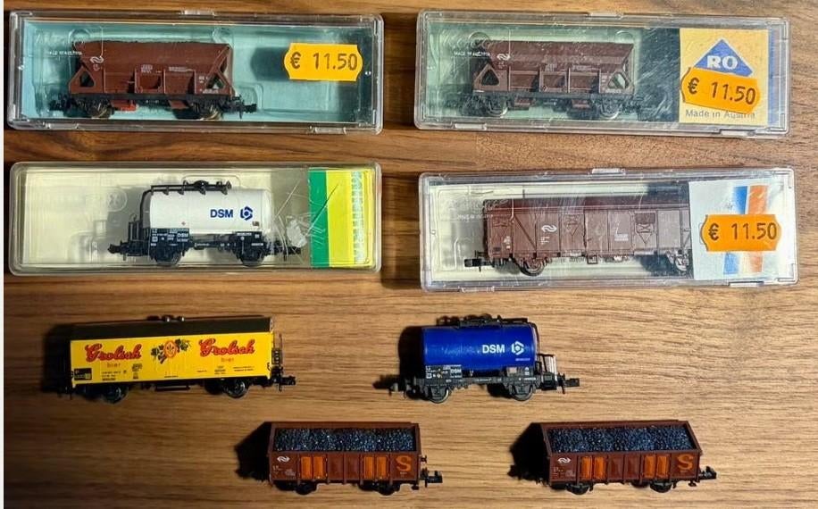 8x NS Nederlandse goederen wagon schaal N, Overige merken, Ophalen of Verzenden, Gelijkstroom, Locomotief