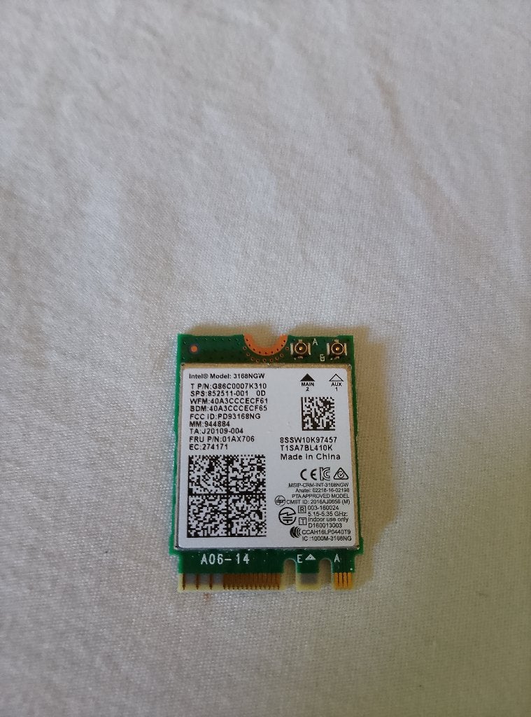 Intel Dual Band Wireless, Computers en Software, Netwerkkaarten, Ophalen of Verzenden, Zo goed als nieuw, Intern, Intel