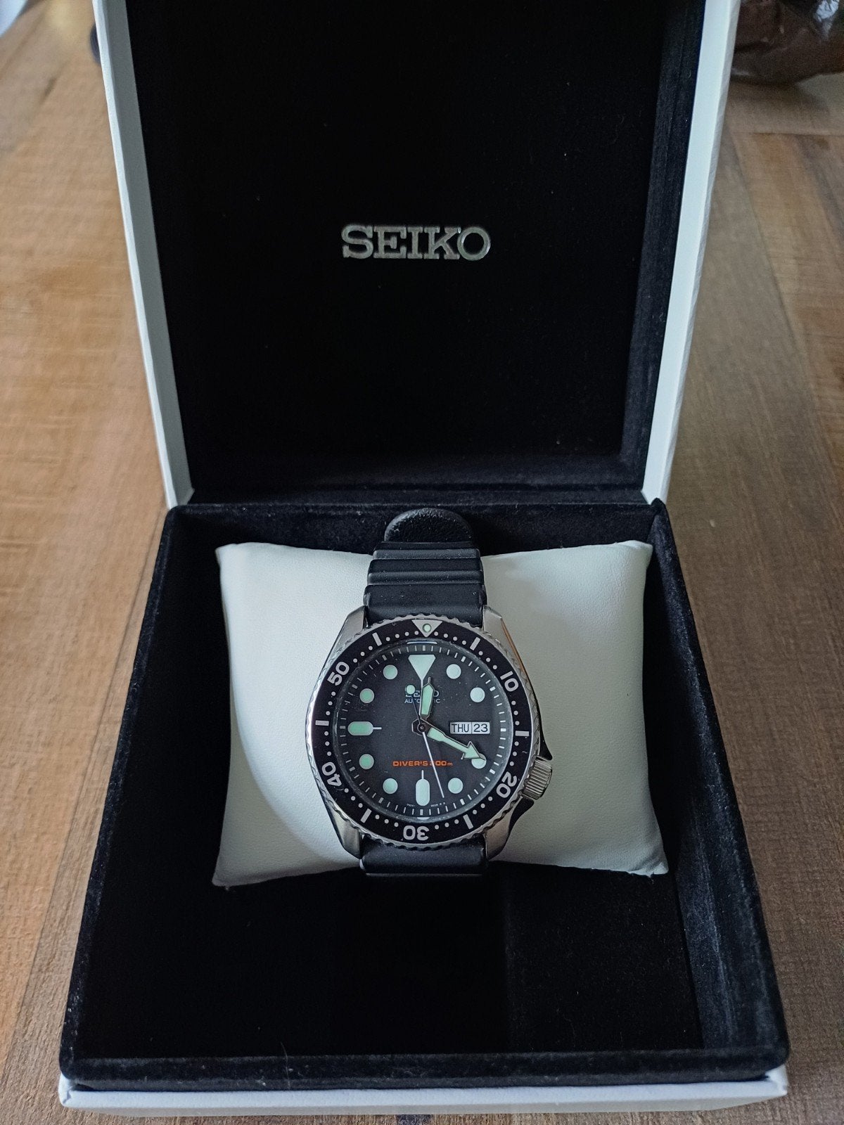 Seiko SKX007K2 Duikhorloge - Zo goed als nieuw, Seiko, Staal, Polshorloge, Kunststof