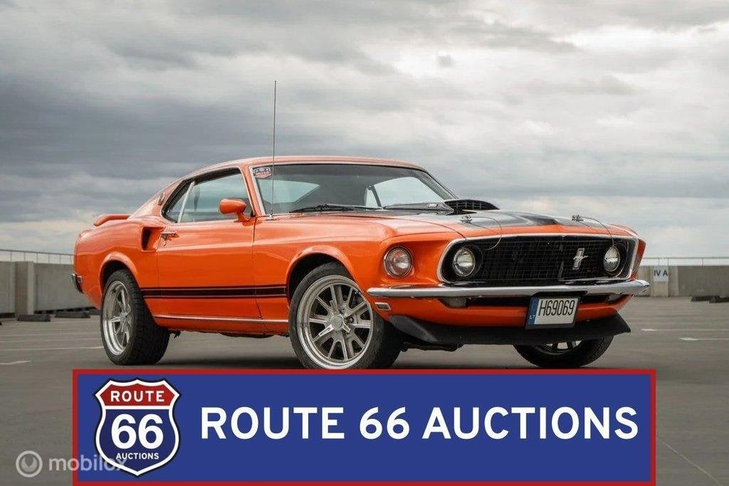 Ford Mustang Mach 1 | 1969 | Route 66 Auctions, Auto's, Overige carrosserieën, Zwart, Bedrijf, Handgeschakeld
