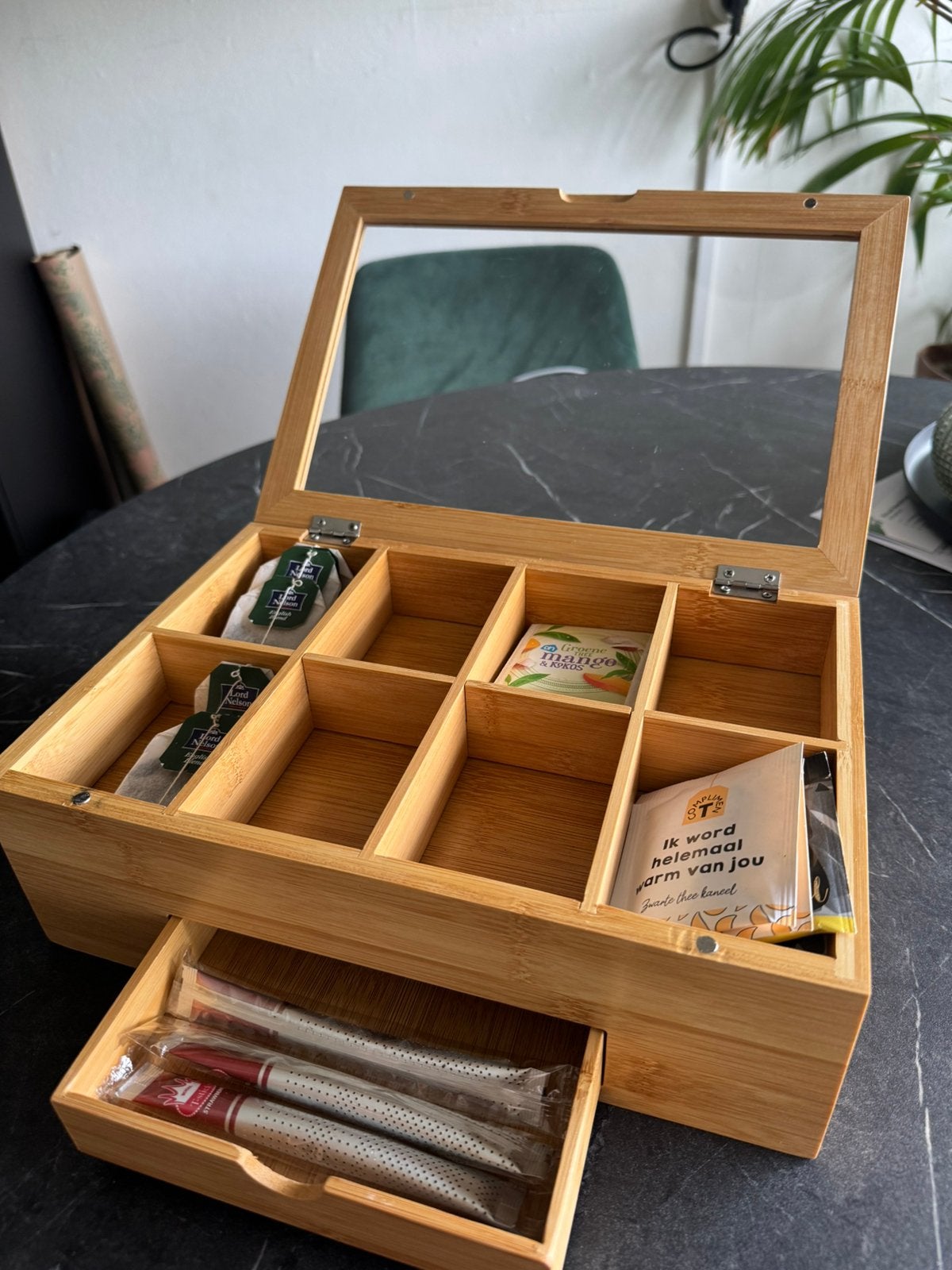 Theedoos, Theedoos, Ophalen of Verzenden, Zo goed als nieuw, Hout