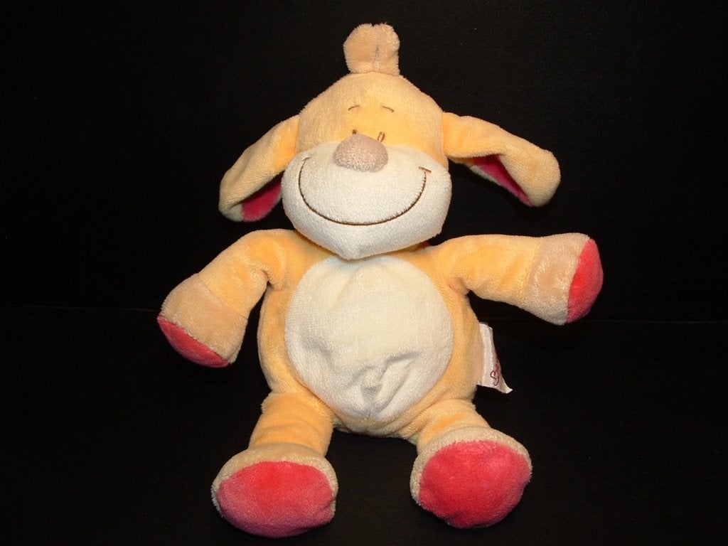 AMTOYS BENGY HOND VELOURS GEEL MET ROOMWIT BUIKJE E, Ophalen of Verzenden, Nieuw, Overige typen