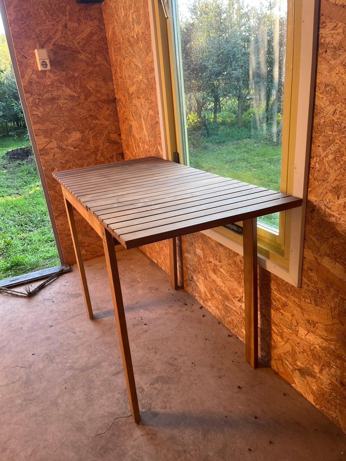 Tuintafel klein teak, Tuin en Terras, Ophalen, Gebruikt, Rechthoekig, Hout