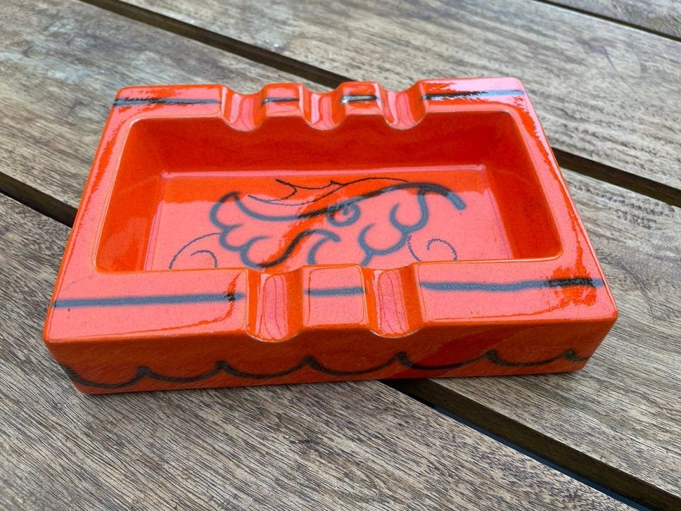 Vintage Tokio Flora Gouda oranje asbak, Ophalen of Verzenden, Gebruikt, Asbak