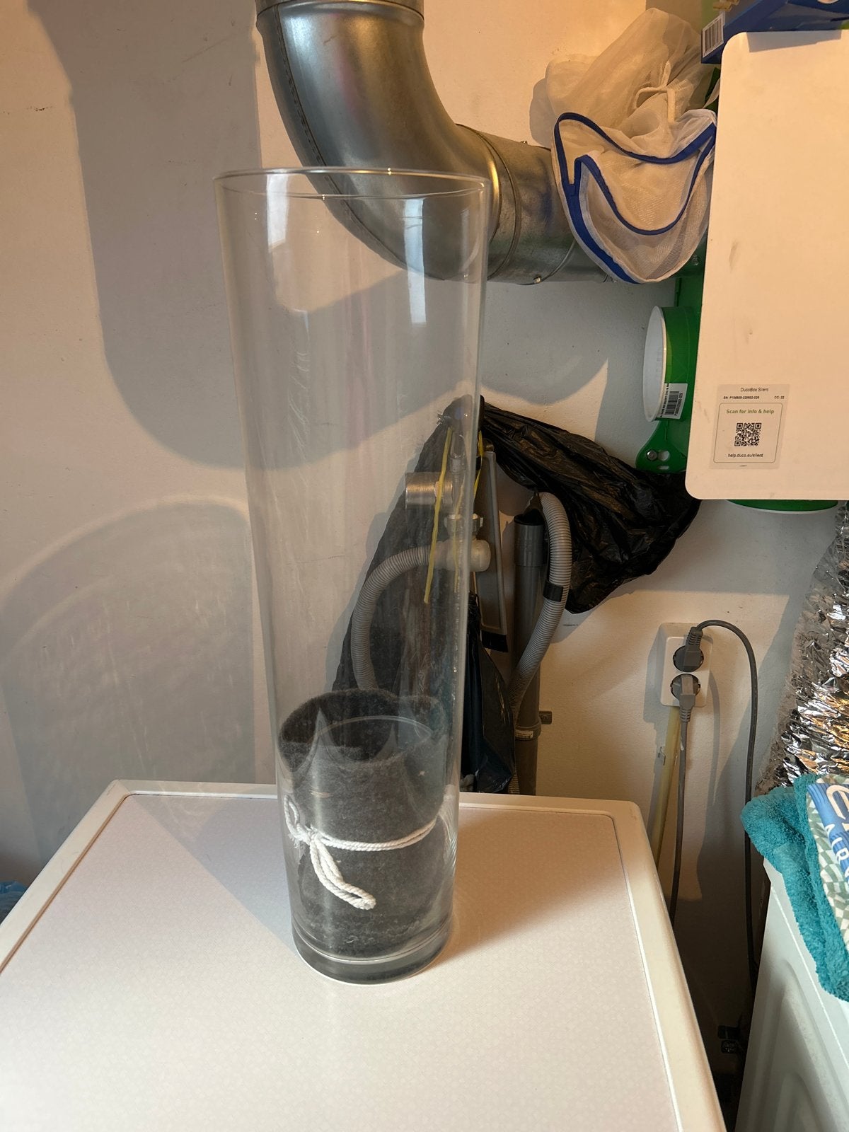 Grote glazen vaas, cilinder, Ophalen, Overige kleuren, 75 cm of meer, Glas