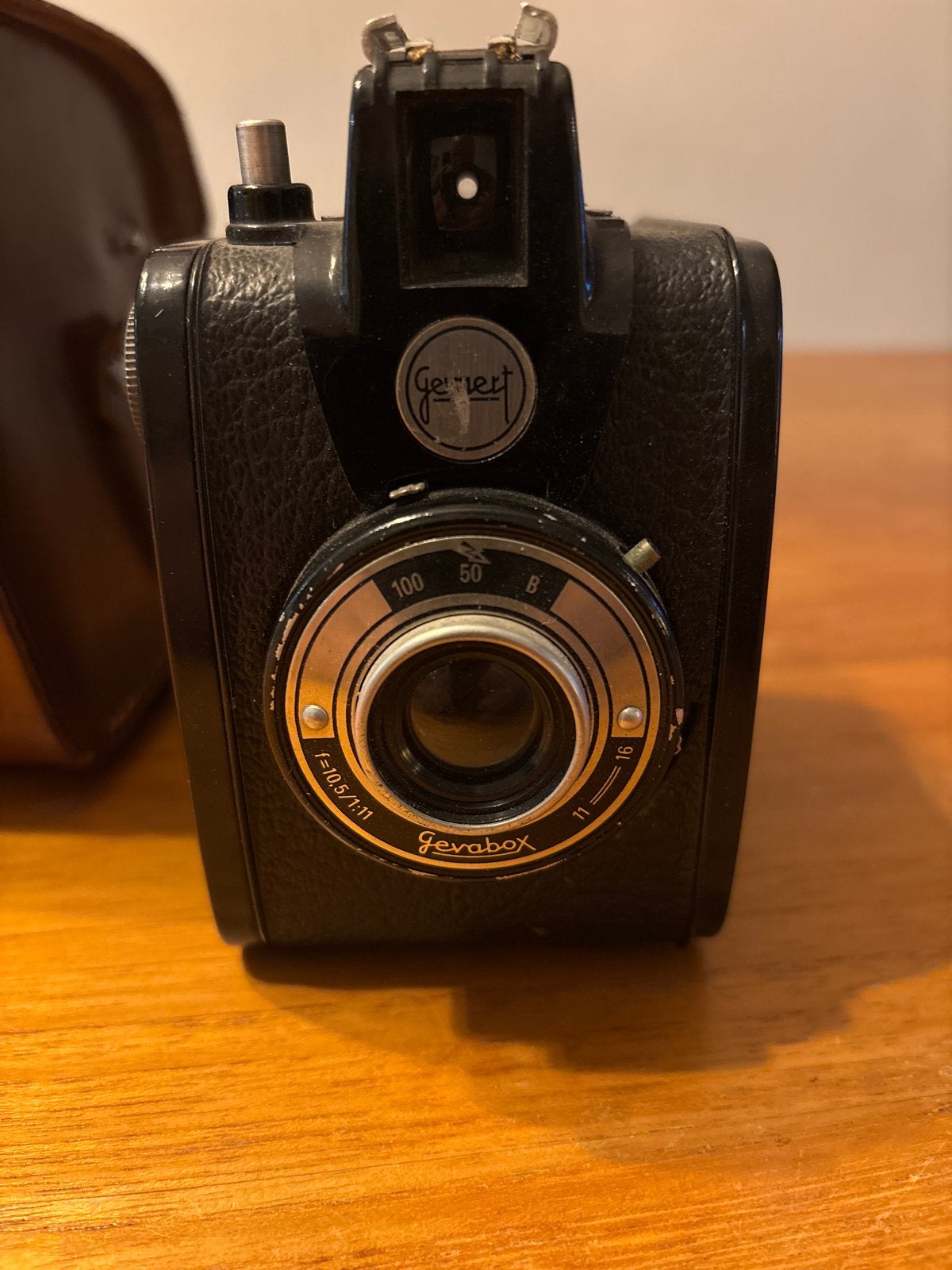 Gevaert Gevabox 6x9 Boxcamera Originele Leren Tas Jaren '50, Ophalen of Verzenden, Gebruikt, Compact, Overige Merken