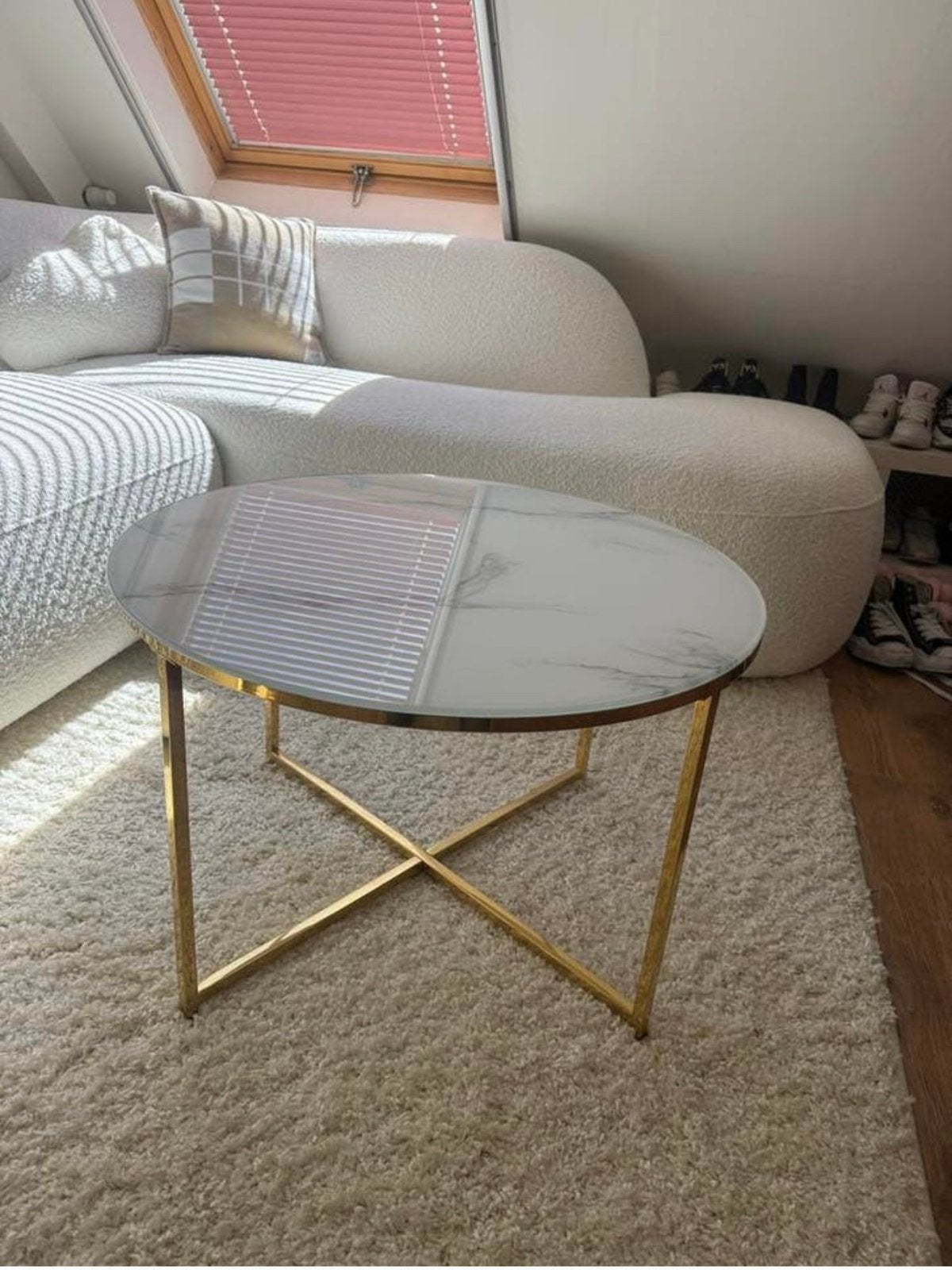 Marble salon tafel, Ophalen, Zo goed als nieuw, Rond, 50 tot 100 cm