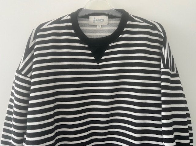 Azzurro, super leuke sweater zwart/wit one size., Maat 38/40 (M), Azzurro, Zwart, Nieuw