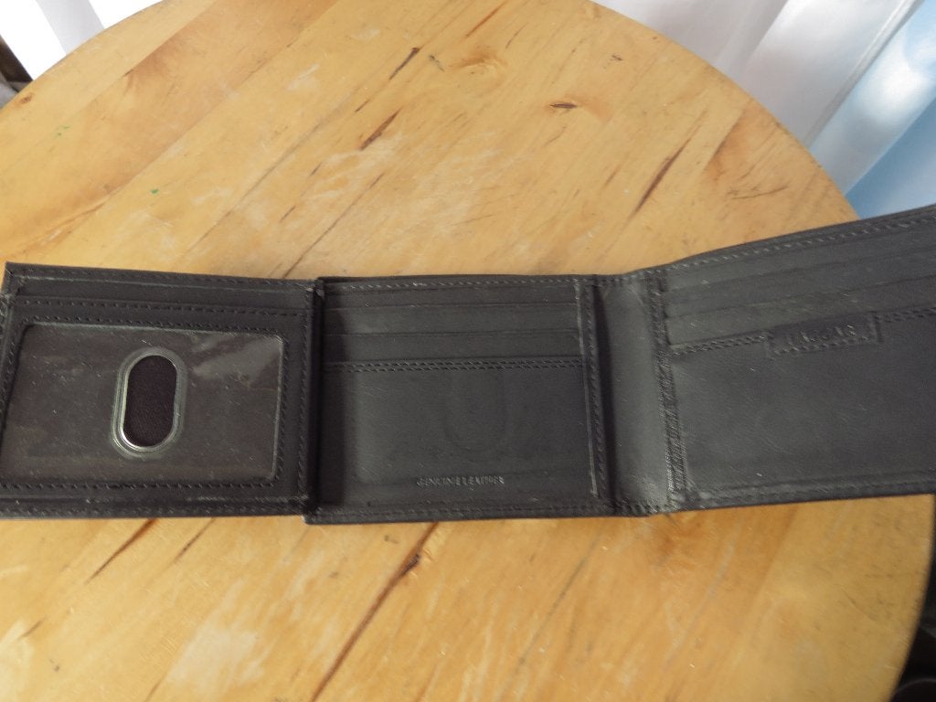 zwarte leren pasjes portemonnee van Haggar, Overige merken, Gebruikt, Zwart, Ophalen of Verzenden