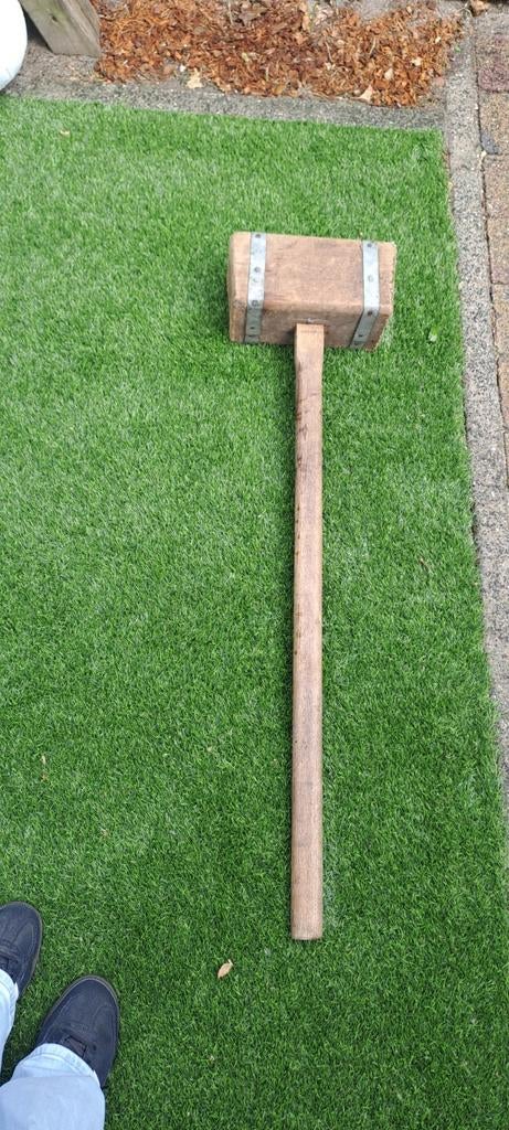 Robuuste houten hamer - moker, Ophalen, Zo goed als nieuw