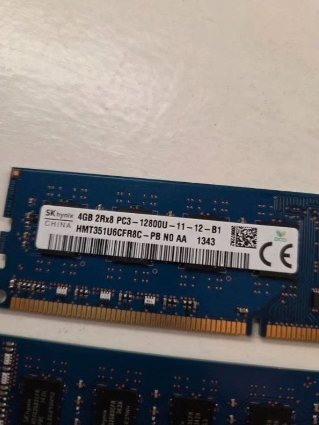 2x 4GB DDR3 PC3-12800U RAM geheugen Hynix, Computers en Software, RAM geheugen, Gebruikt, DDR3, Ophalen of Verzenden, Desktop