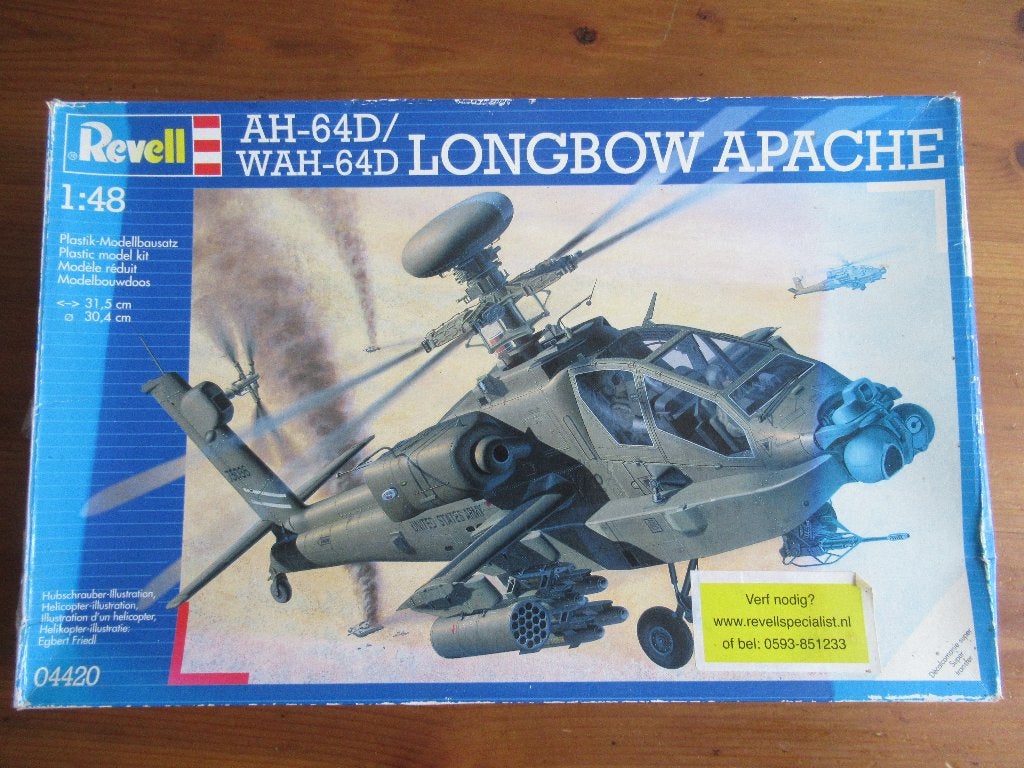 AH-64D Apache (Revell 1/48) KLu decals, Ophalen of Verzenden, Zo goed als nieuw, Groter dan 1:72, Revell