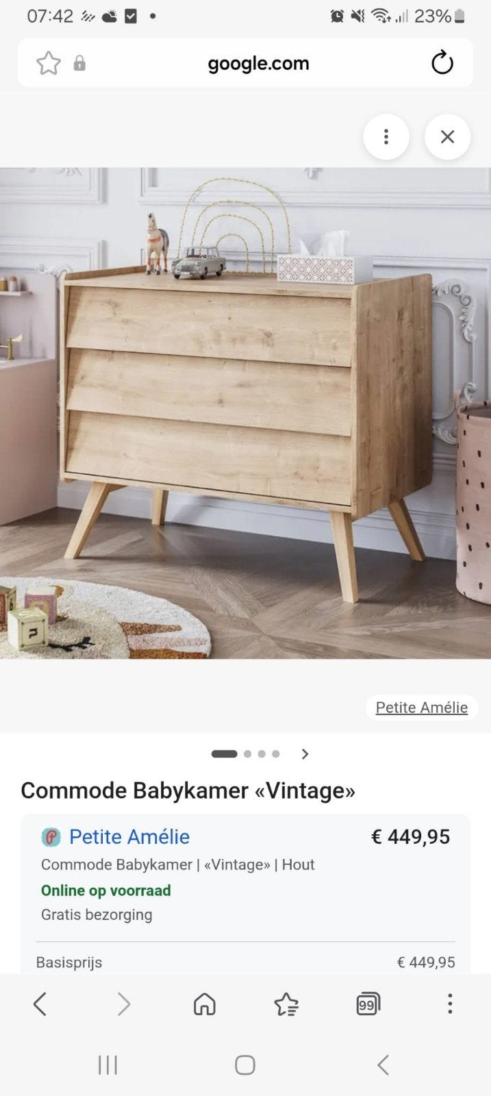 Commode Petite Amelie, Ophalen