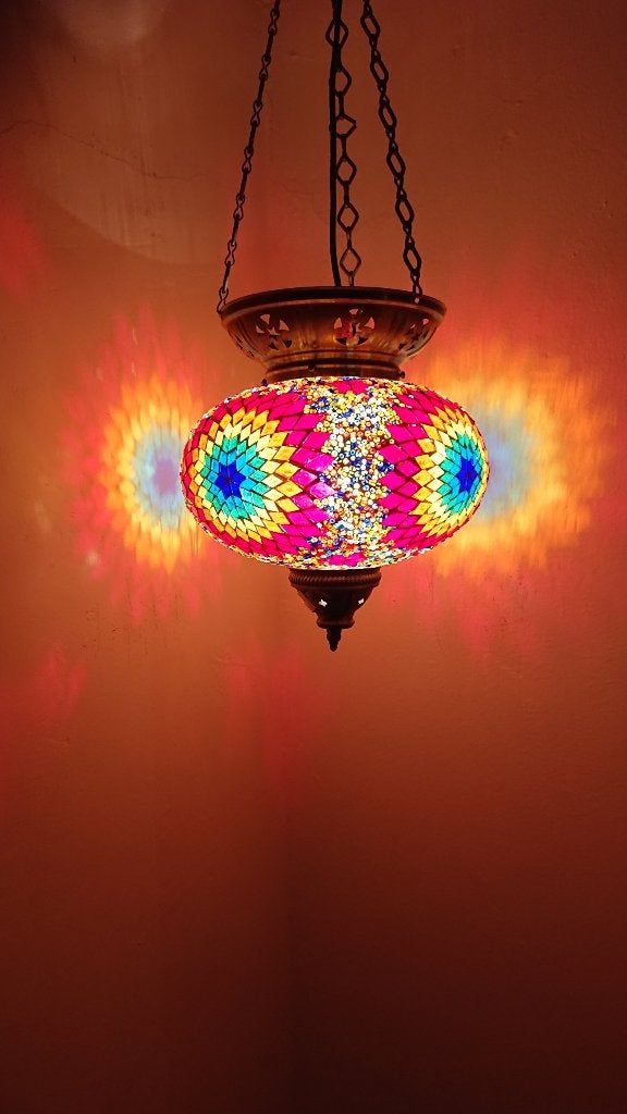 Diverse Oosters Arabische Boho glasmozaiek hanglamp lamp BXL, Huis en Inrichting, Ophalen of Verzenden, Nieuw, Glas, Oosters Arabisch 1001nacht Boho Ibiza Marrakech Marokkaans Turks