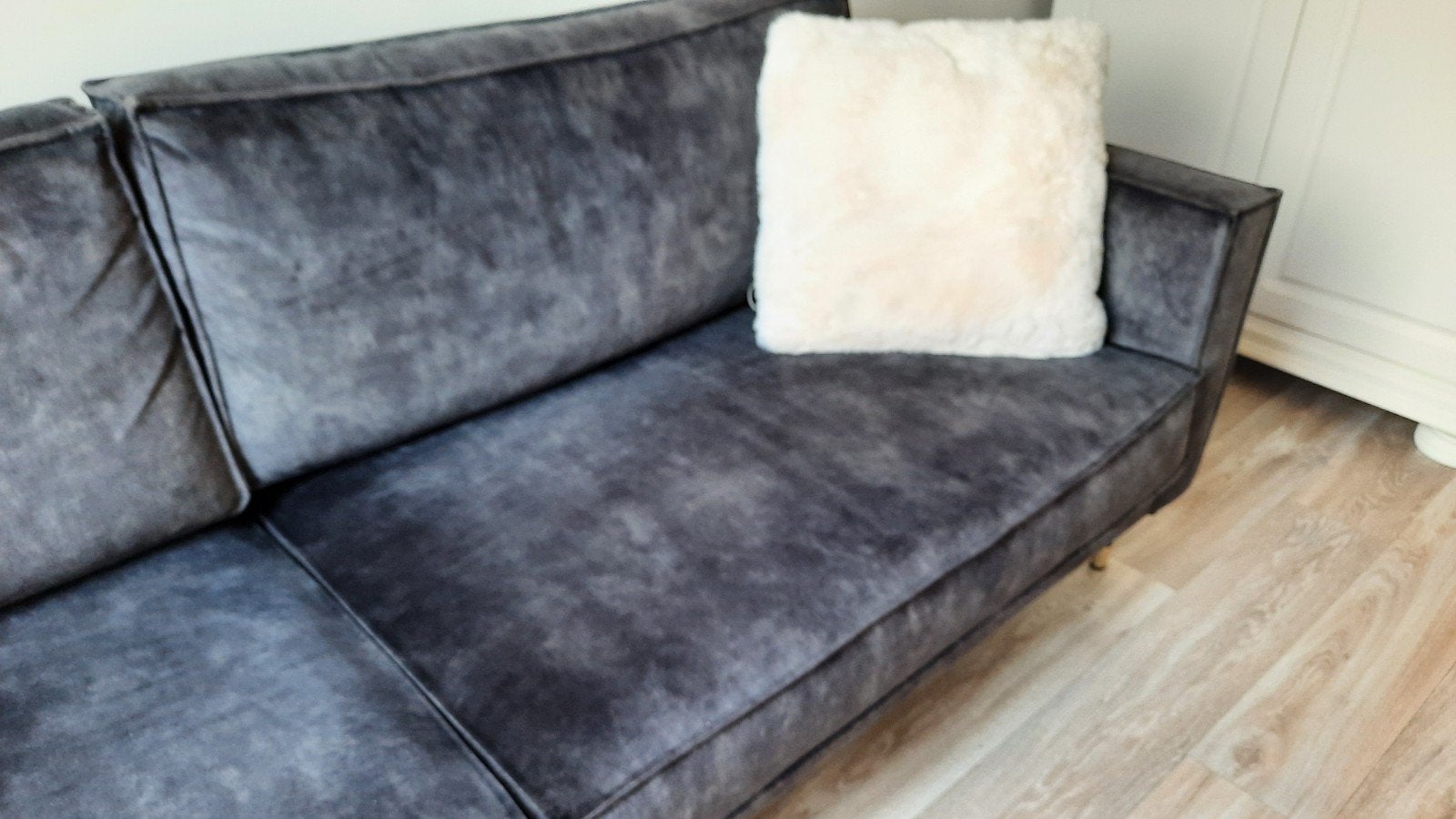 Be Pure Bank Grijs met Hocker - 220x85 cm, Ophalen, Gebruikt, Driepersoons, 75 tot 100 cm