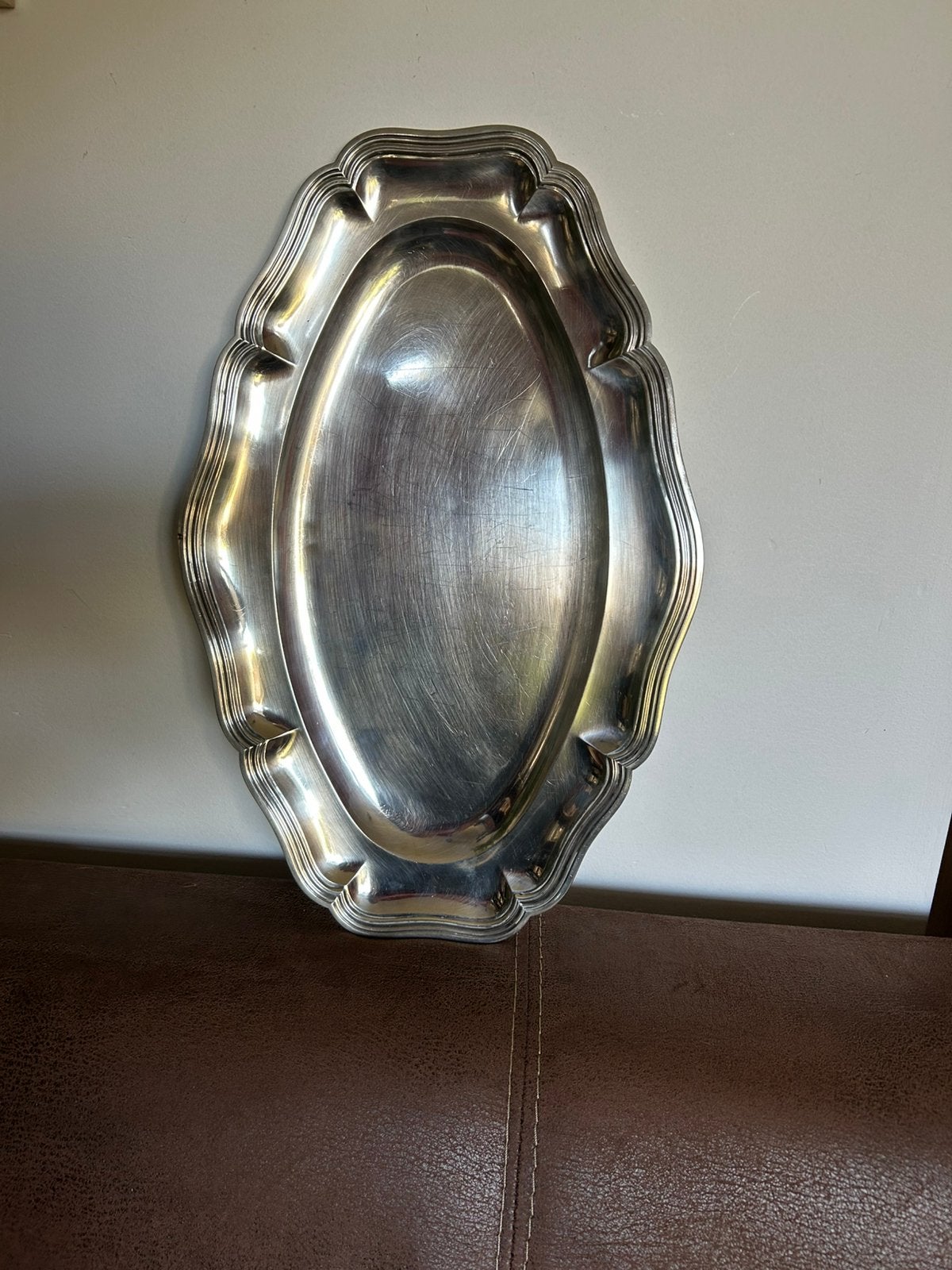 Massief zilveren schaal, Antiek en Kunst, Ophalen, Zilver