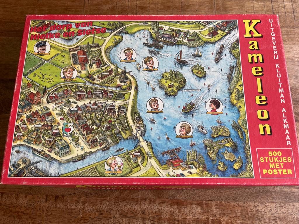 Vintage Kameleon Puzzel 500 Stukjes met Poster, Ophalen of Verzenden, 500 t/m 1500 stukjes, Gebruikt, Legpuzzel