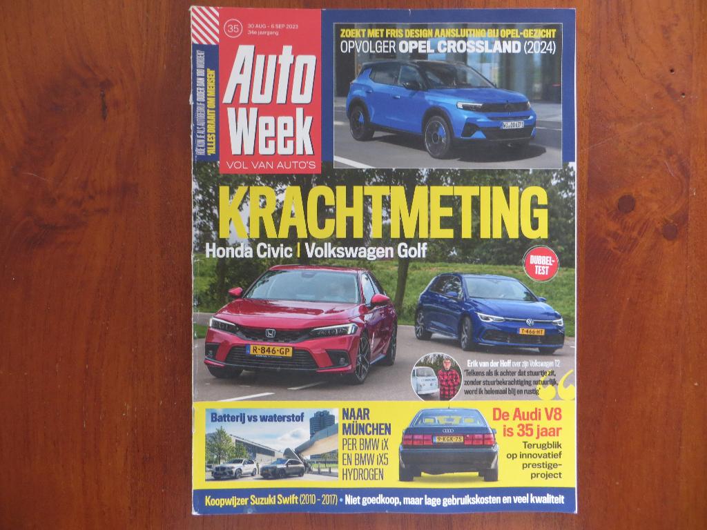 Autoweek 35 2023 Opel Crossland, Honda Civic, VW Golf, Ophalen of Verzenden, Nieuw, Volkswagen