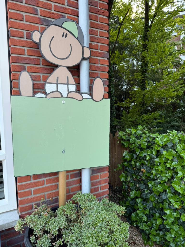 Geboortebord, baby, groen, Ophalen, Gebruikt