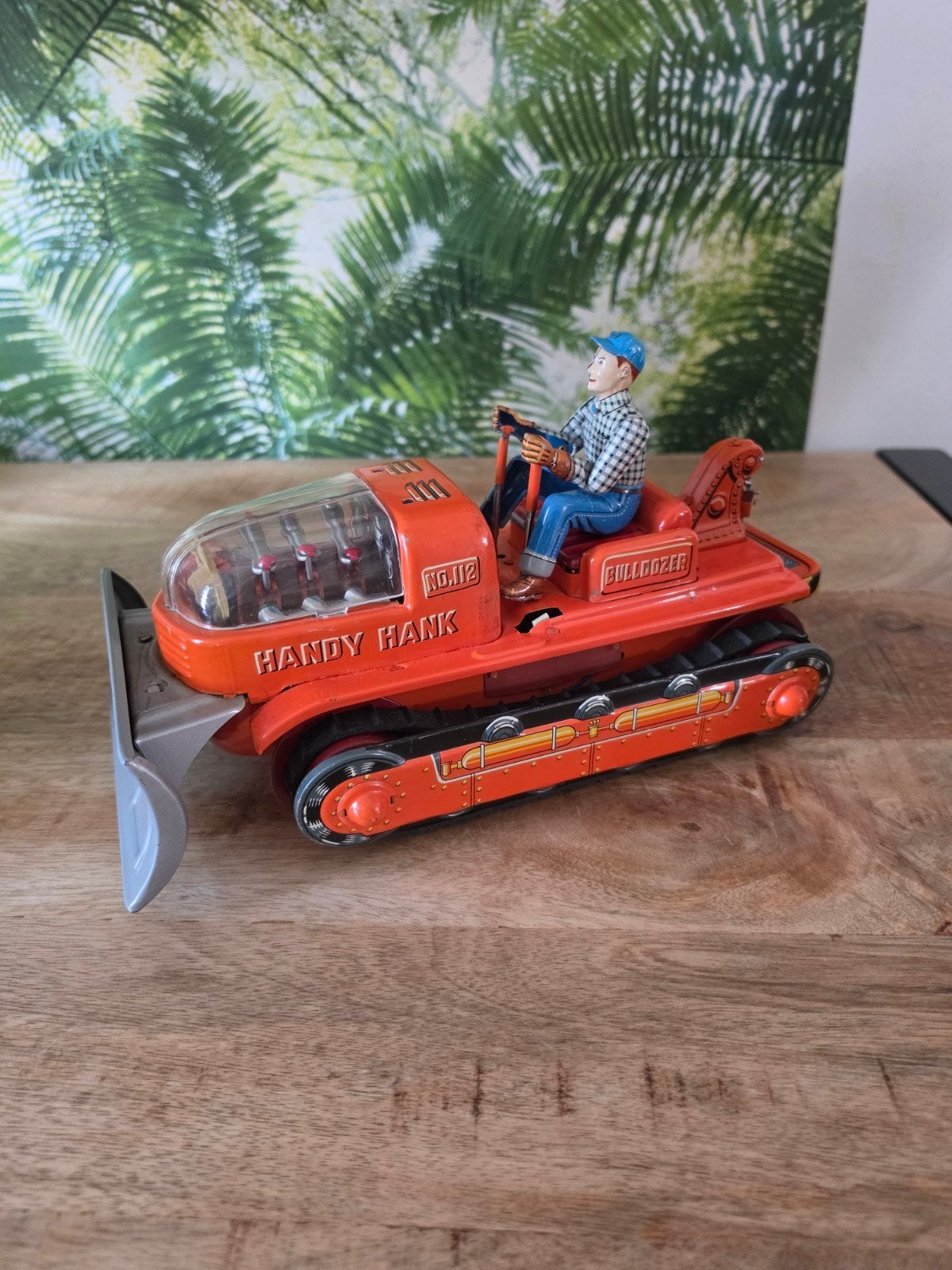 Zeldzame Blikken Bulldozer HANDY HANK No.112 -TN Japan 1950s, Antiek en Kunst, Antiek | Speelgoed, Ophalen of Verzenden
