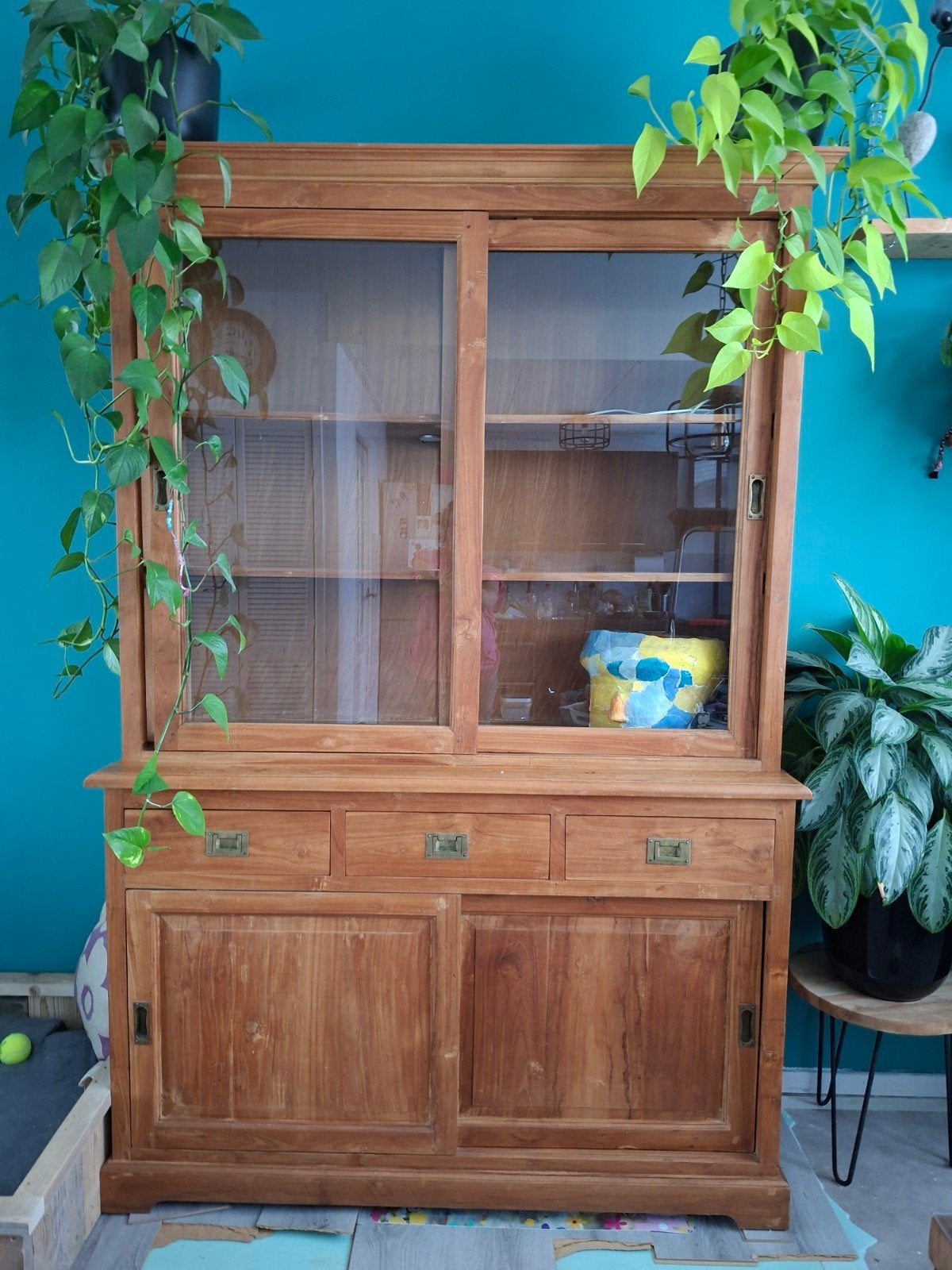 MOET WEG!*Teak houten buffetkast, Ophalen, Gebruikt, Teakhout, 150 tot 200 cm