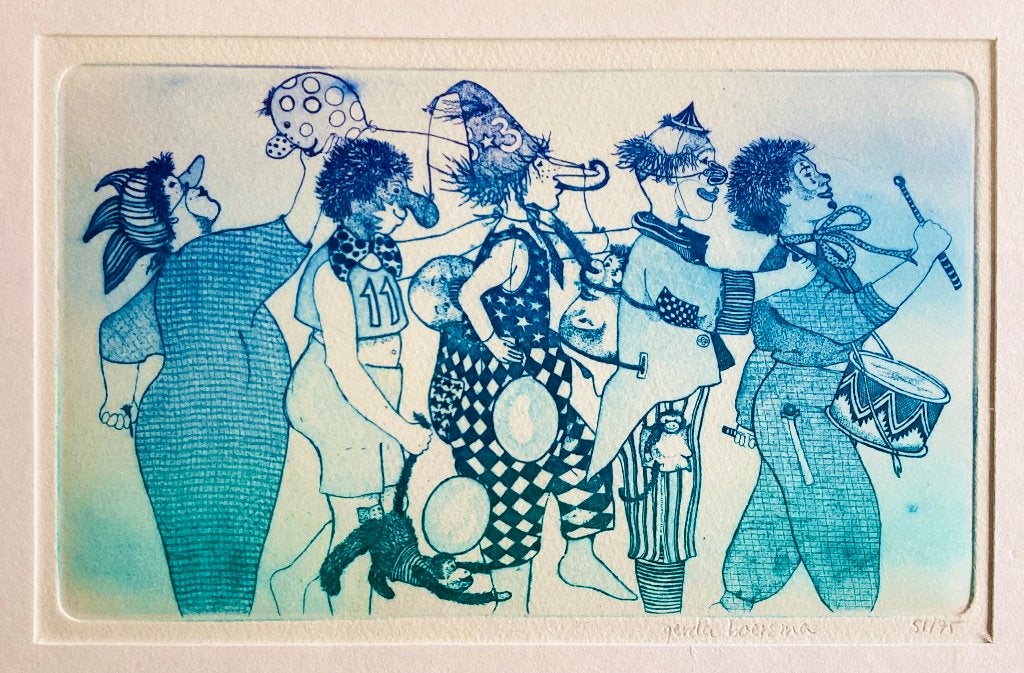 Ets, kleurenets, Gerda Boersma, gesigneerd, genummerd, Ophalen, Ets, Genummerd