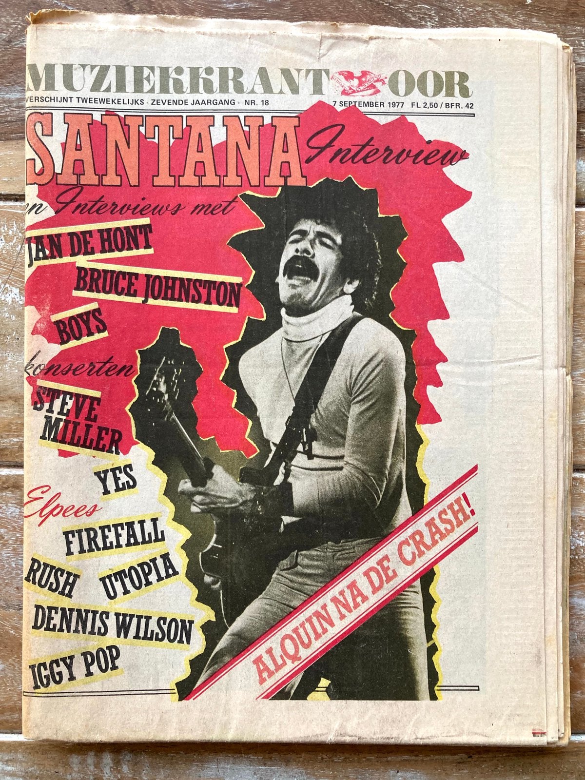 Muziekkrant OOR 1977 SANTANA Lovin Spoonful ALQUIN Rush YES, Ophalen of Verzenden, Zo goed als nieuw, Muziek, Film of Tv