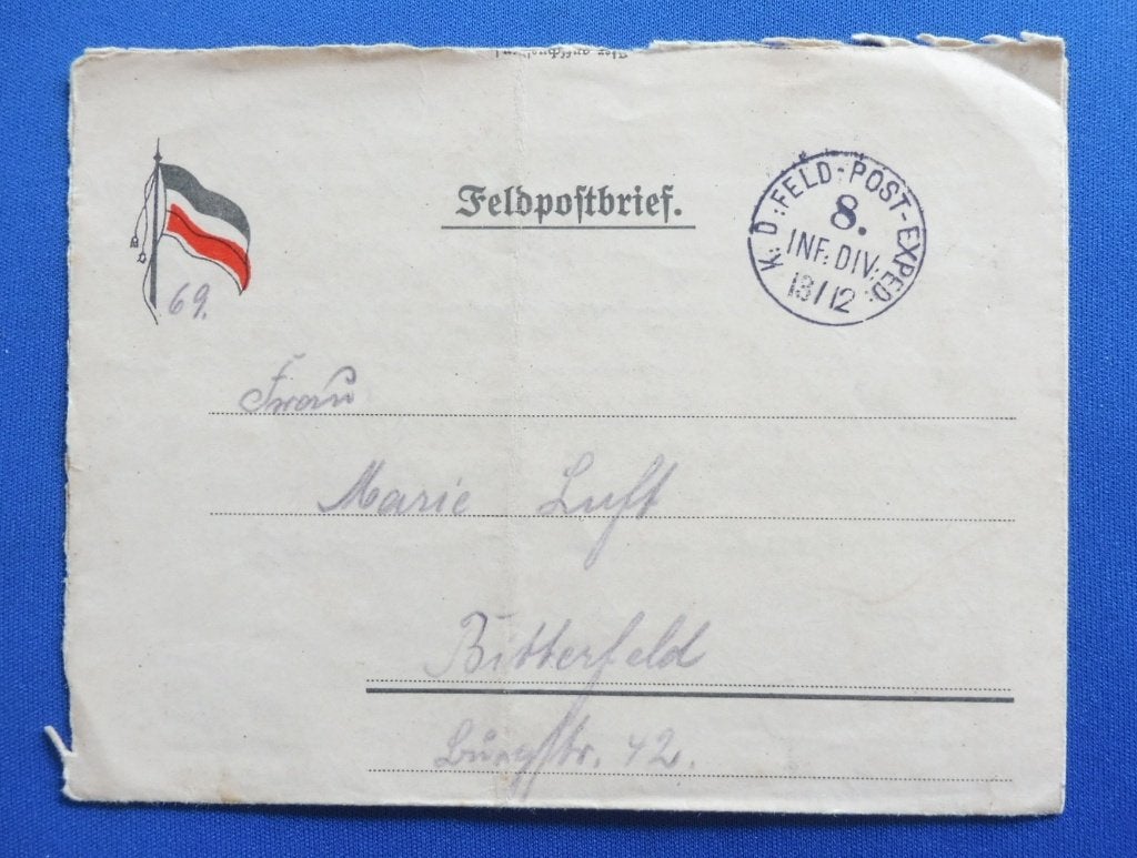 WWI Feldpostbrief Hendecourt 1914 IR 69 Arras-Bapaume (K), Verzenden, Landmacht, Duitsland, Overige typen