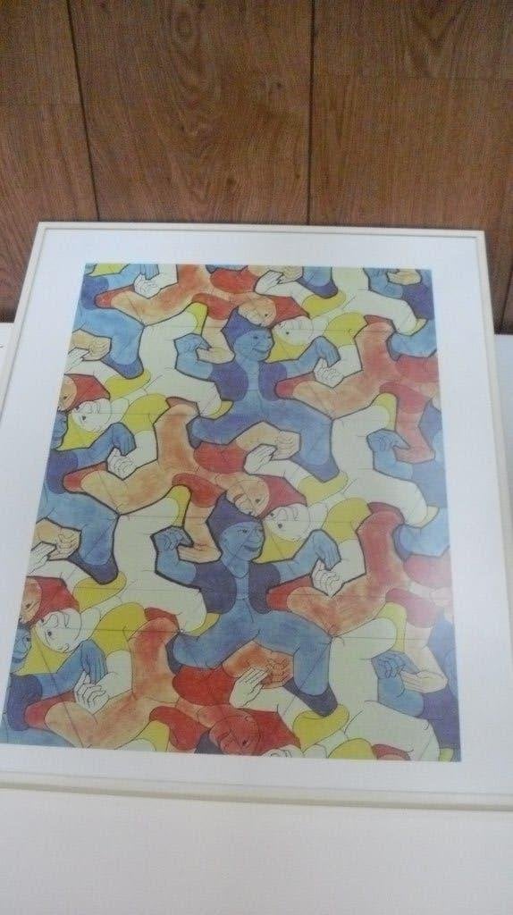 M.C Escher ingelijste litho, Ophalen, 50 – 75, Minder dan 50 cm, Zo goed als nieuw