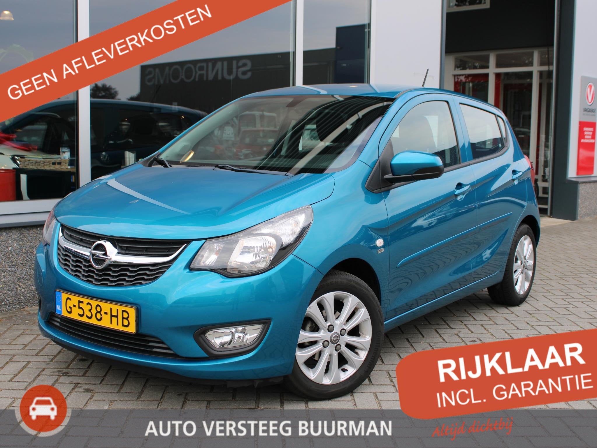 Opel KARL 1.0 ecoFLEX 120 Jaar Edition Airconditioning, Lich, Auto's, Stof, Gebruikt, Blauw, Origineel Nederlands