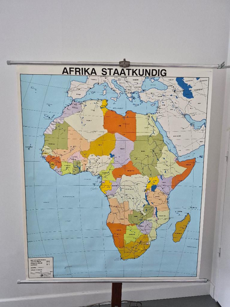 Mooie schoolkaart van Afrika., Ophalen of Verzenden, Aardrijkskunde