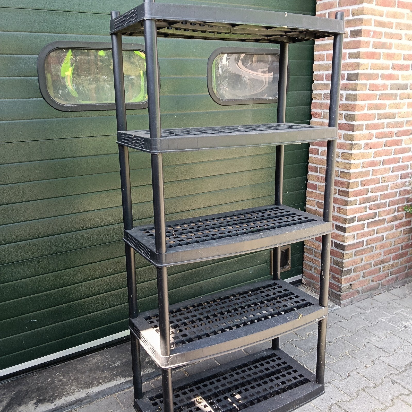Stevige kunststof stellingkast, 5 planken, demontabel, Ophalen