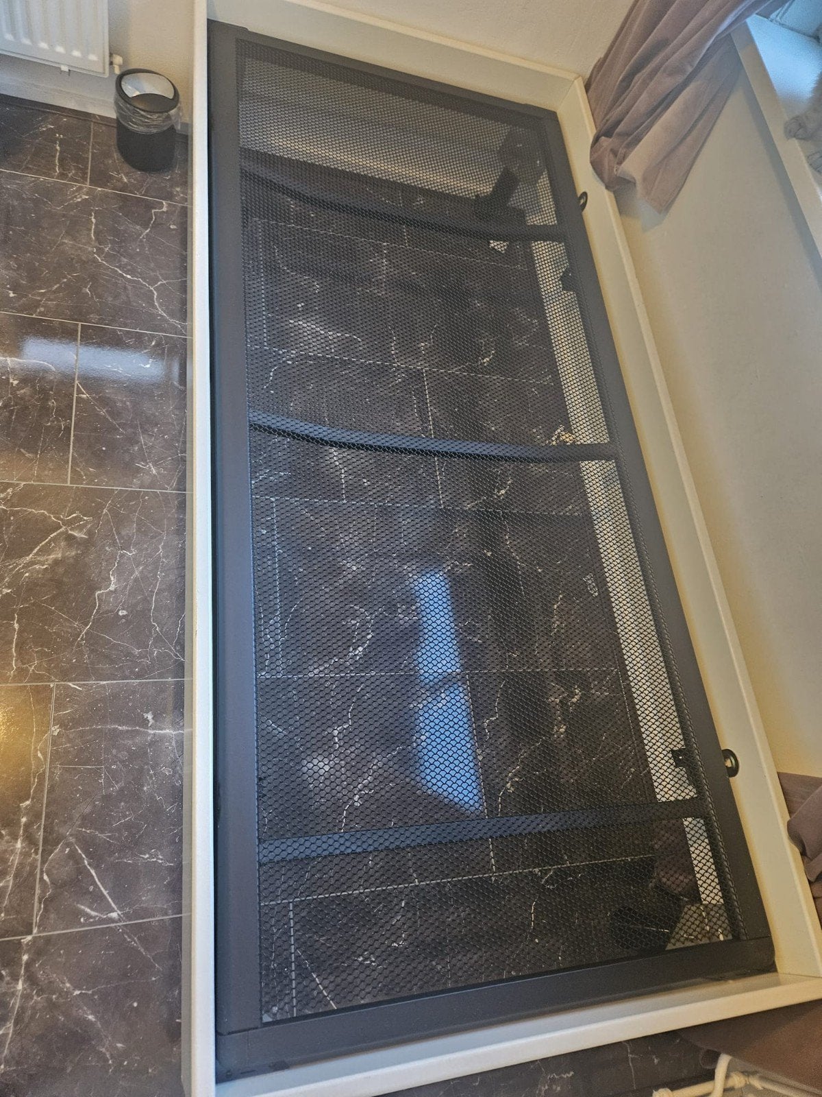 Bed, Metalen bedframe met gaasbodem, Ophalen, Gebruikt, 90 cm, Eenpersoons