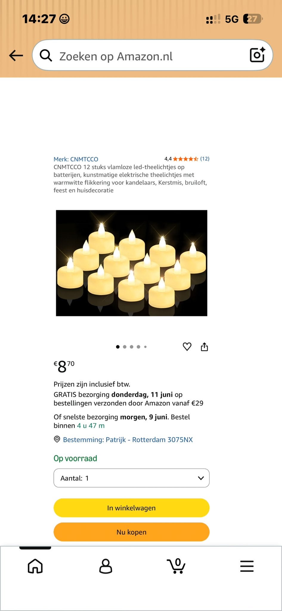 12x LED Theelichtjes Vlamloos Warm Wit - CNMTCC, Kunststof, Wit, Nieuw, Ophalen of Verzenden